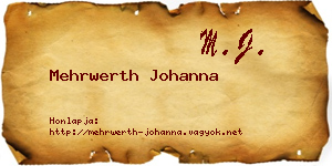 Mehrwerth Johanna névjegykártya